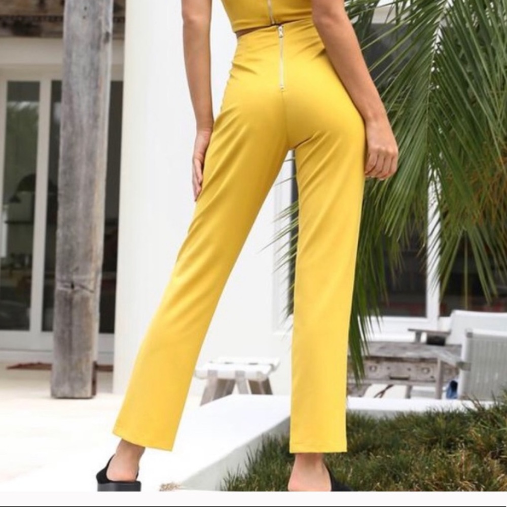 NEW Tiger Mist Kinsley Mustard Pants High Rise - Picture 7 of 9